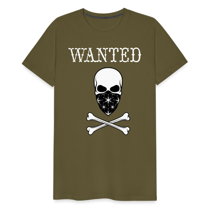 Männer Premium T-Shirt - Wanted Totenkopf Design - Khaki