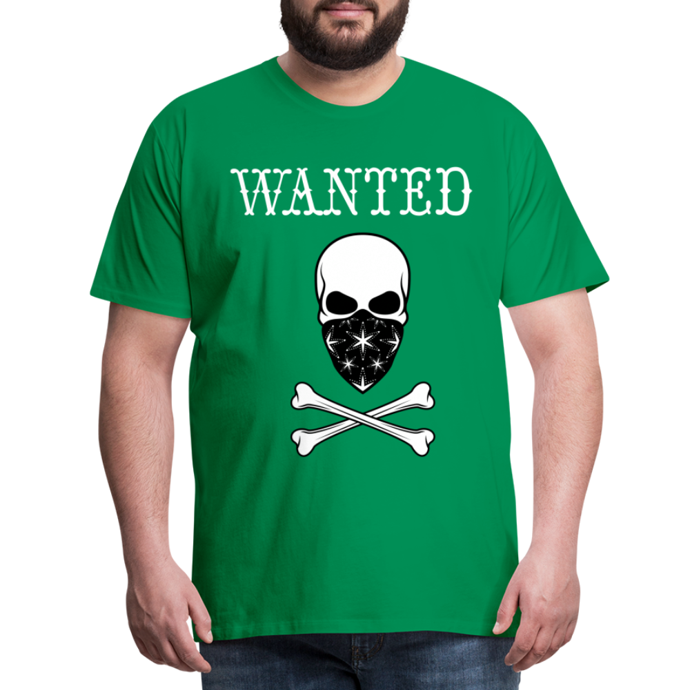 Männer Premium T-Shirt - Wanted Totenkopf Design - Kelly Green