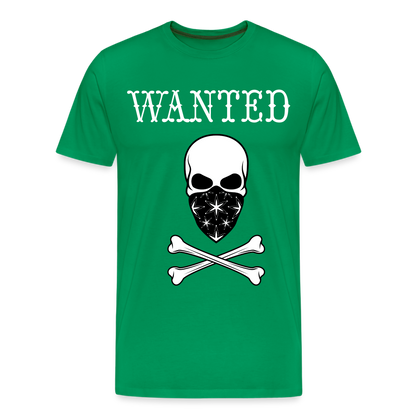 Männer Premium T-Shirt - Wanted Totenkopf Design - Kelly Green