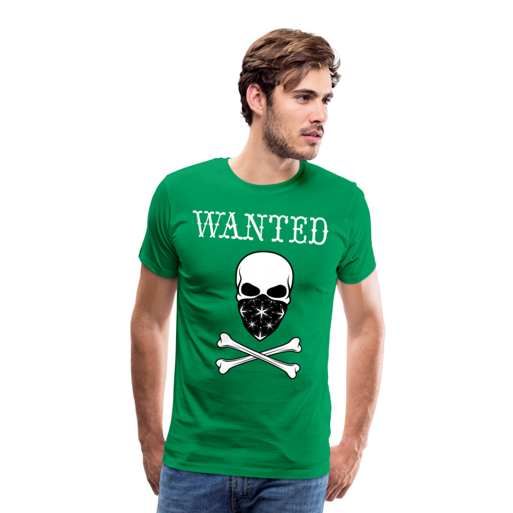 Männer Premium T-Shirt - Wanted Totenkopf Design - Kelly Green