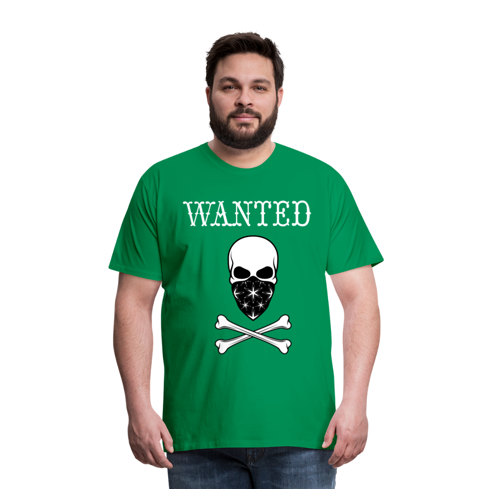 Männer Premium T-Shirt - Wanted Totenkopf Design - Kelly Green