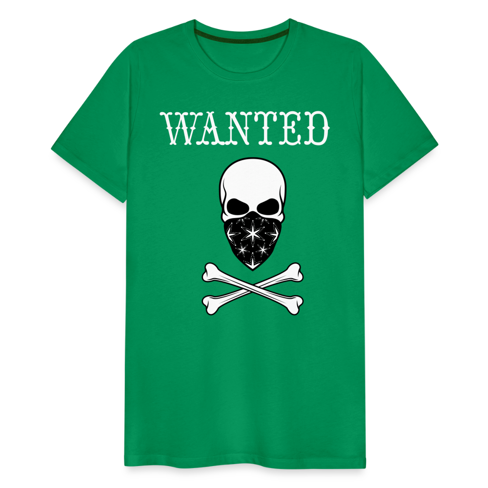 Männer Premium T-Shirt - Wanted Totenkopf Design - Kelly Green