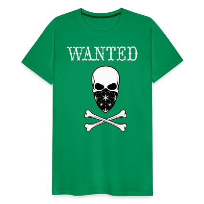 Männer Premium T-Shirt - Wanted Totenkopf Design - Kelly Green