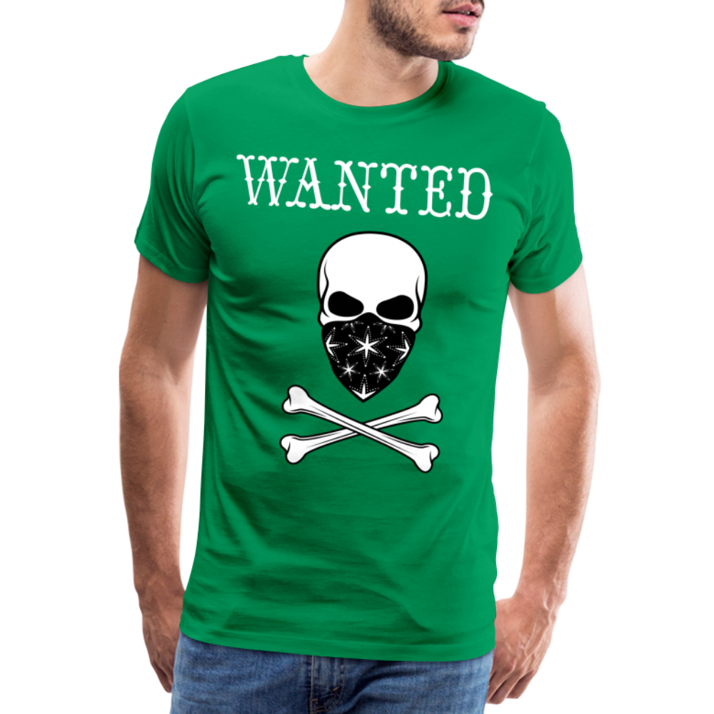 Männer Premium T-Shirt - Wanted Totenkopf Design - Kelly Green