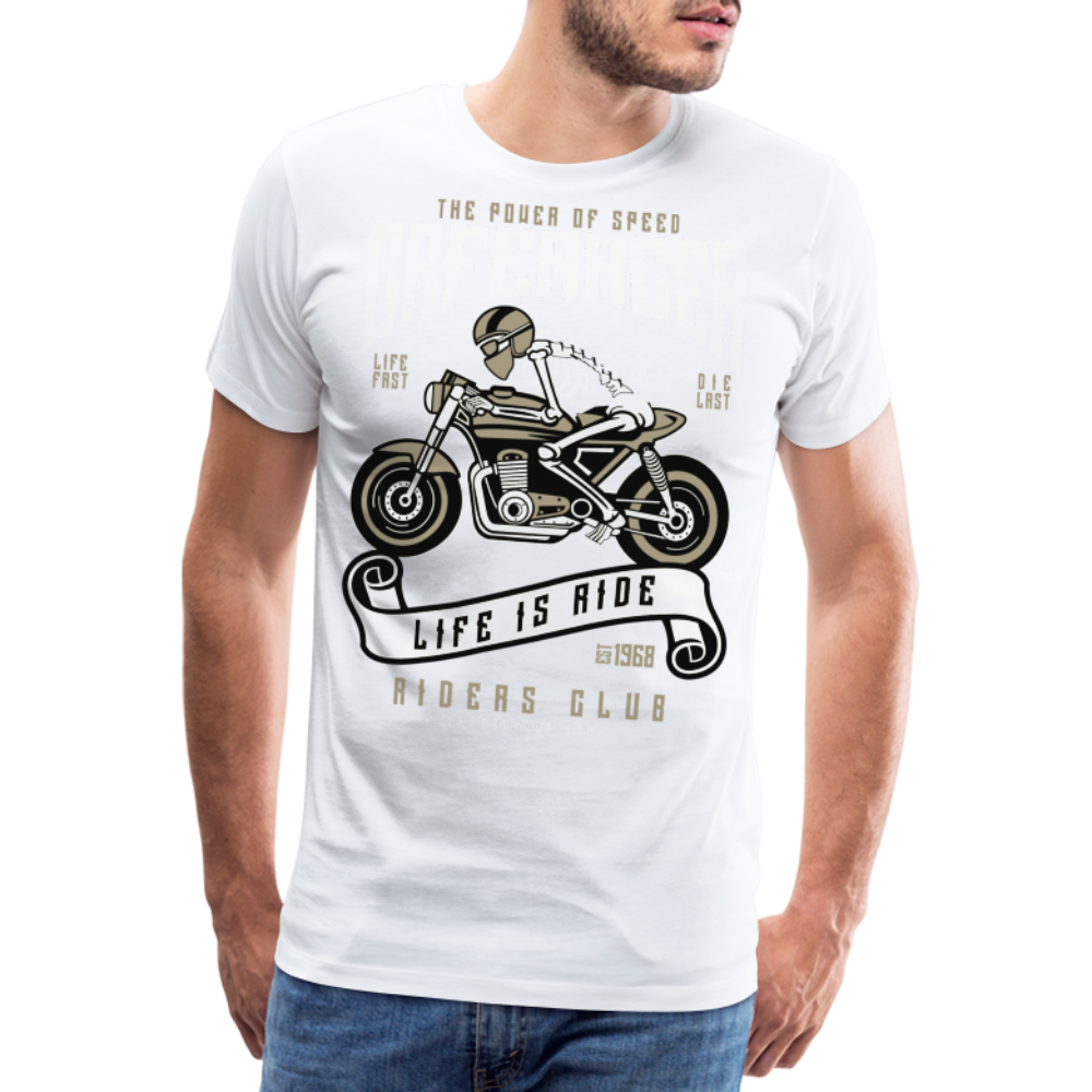 Männer Premium T-Shirt - Motorrad - Design - weiß