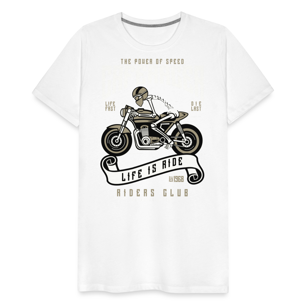 Männer Premium T-Shirt - Motorrad - Design - weiß