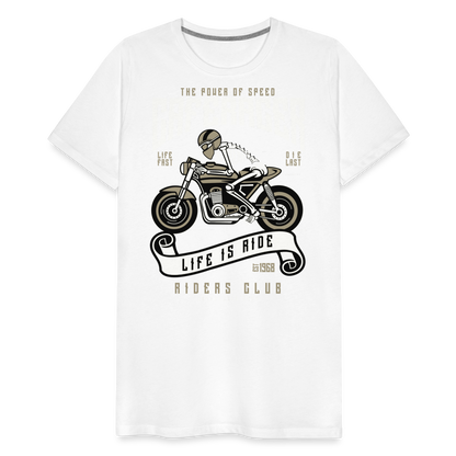 Männer Premium T-Shirt - Motorrad - Design - weiß