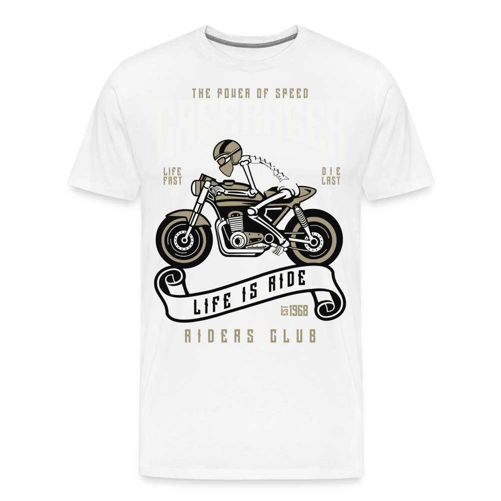 Männer Premium T-Shirt - Motorrad - Design - weiß