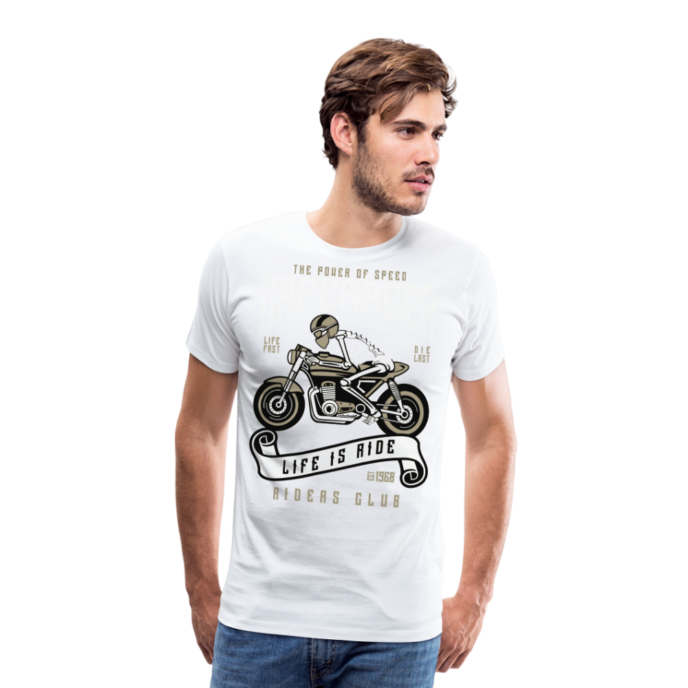 Männer Premium T-Shirt - Motorrad - Design - weiß