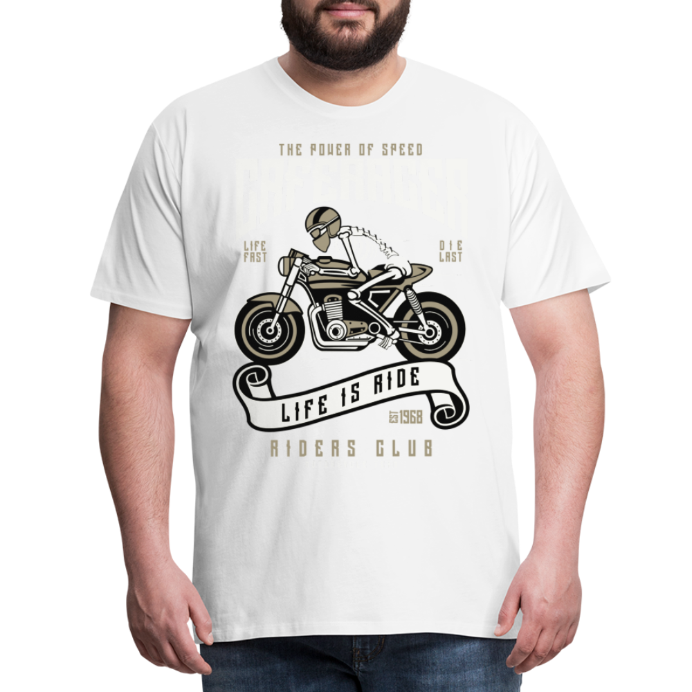 Männer Premium T-Shirt - Motorrad - Design - weiß