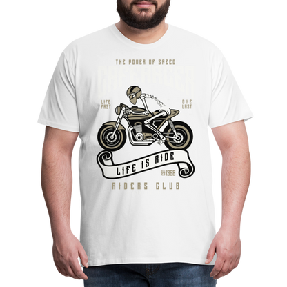 Männer Premium T-Shirt - Motorrad - Design - weiß