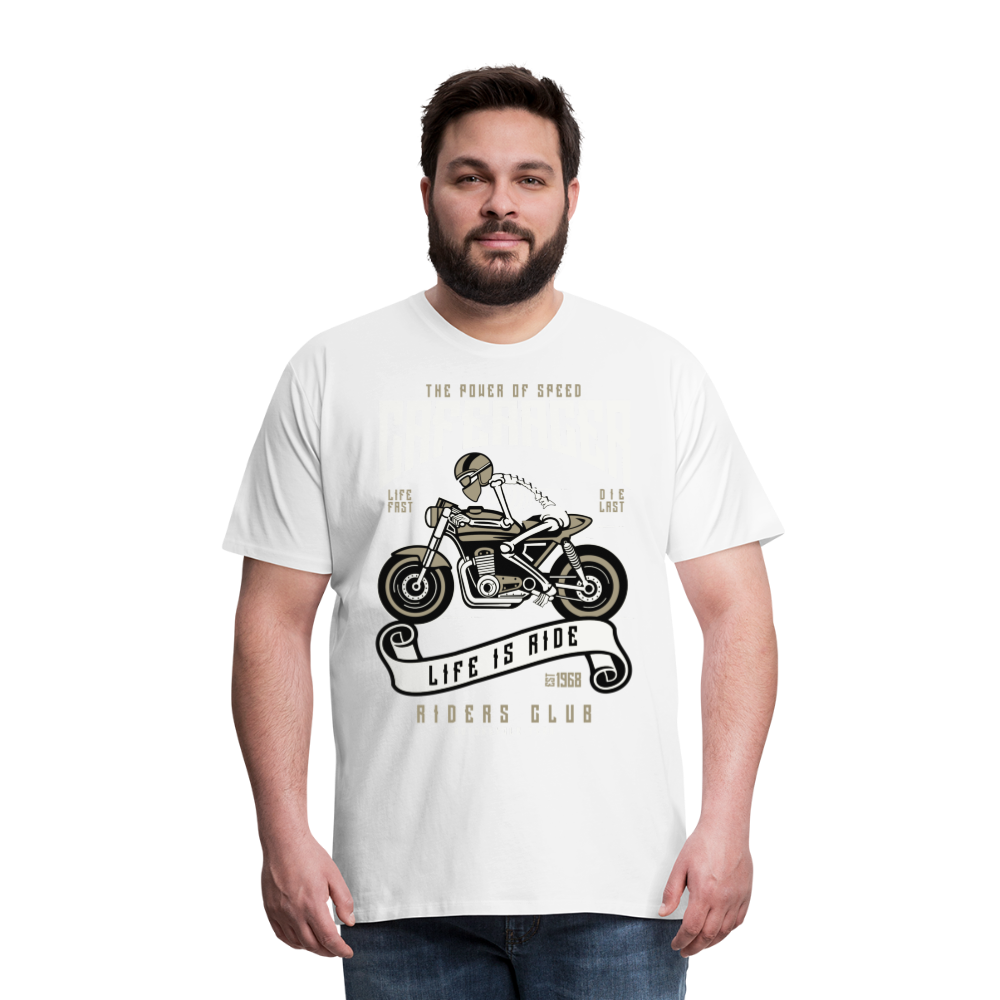 Männer Premium T-Shirt - Motorrad - Design - weiß