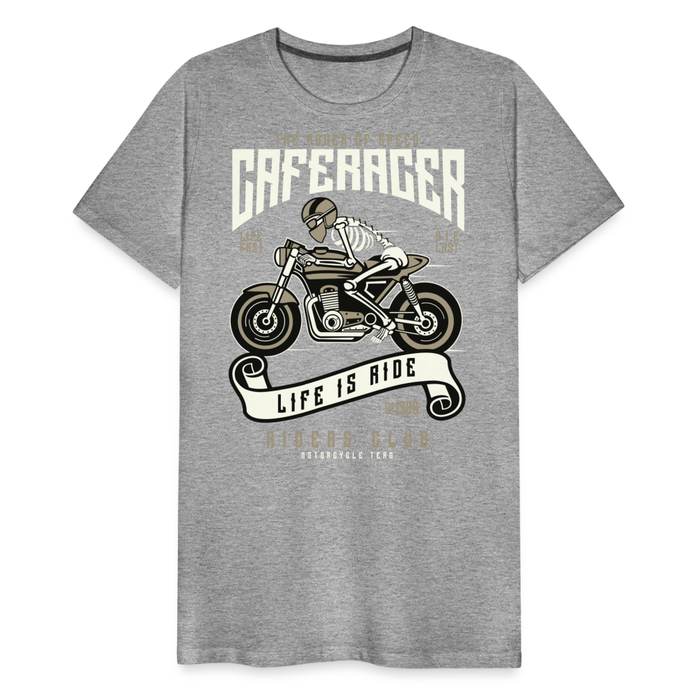 Männer Premium T-Shirt - Motorrad - Design - Grau meliert