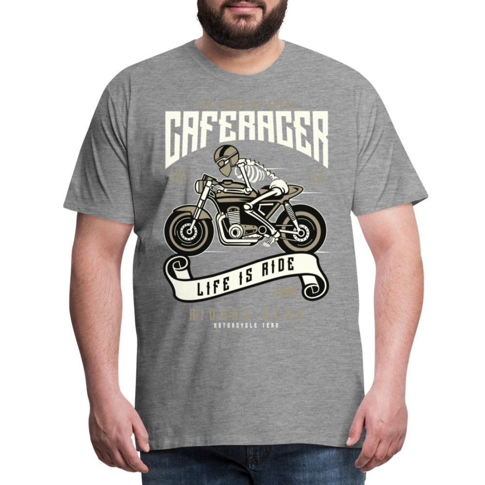 Männer Premium T-Shirt - Motorrad - Design - Grau meliert