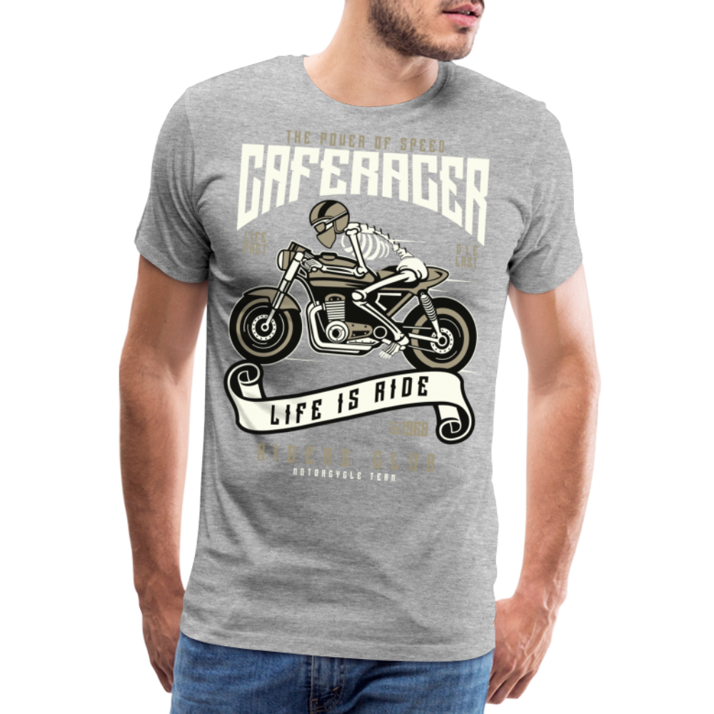 Männer Premium T-Shirt - Motorrad - Design - Grau meliert