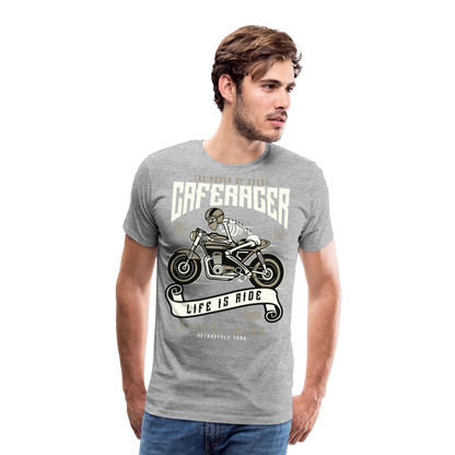 Männer Premium T-Shirt - Motorrad - Design - Grau meliert