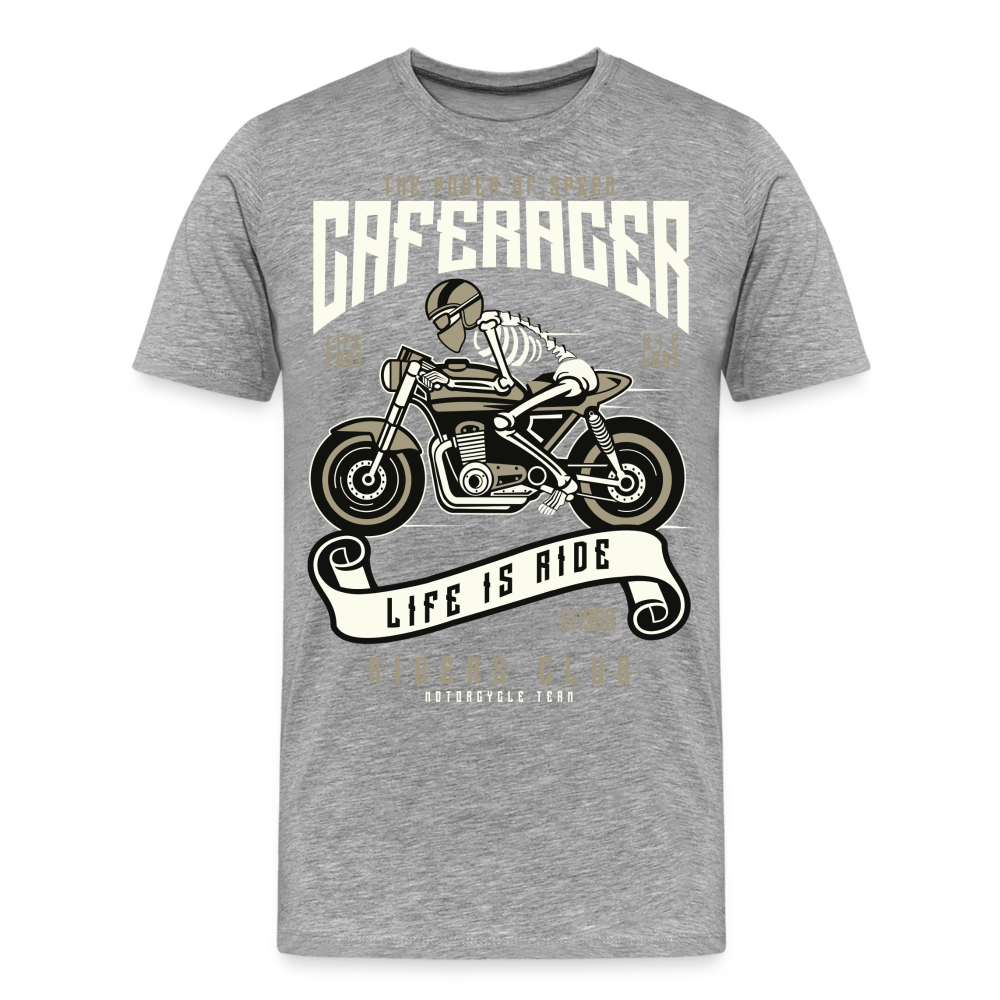 Männer Premium T-Shirt - Motorrad - Design - Grau meliert