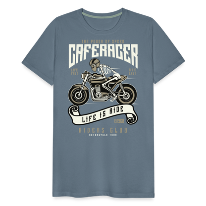 Männer Premium T-Shirt - Motorrad - Design - Blaugrau