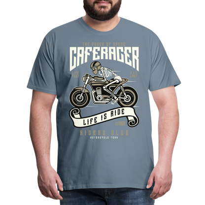 Männer Premium T-Shirt - Motorrad - Design - Blaugrau