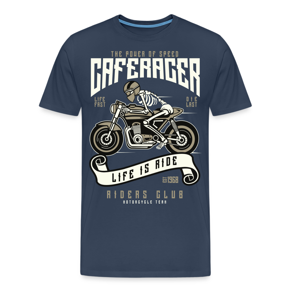 Männer Premium T-Shirt - Motorrad - Design - Navy