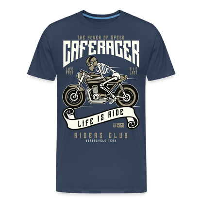 Männer Premium T-Shirt - Motorrad - Design - Navy