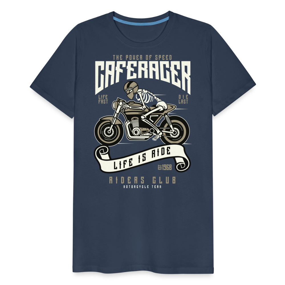 Männer Premium T-Shirt - Motorrad - Design - Navy