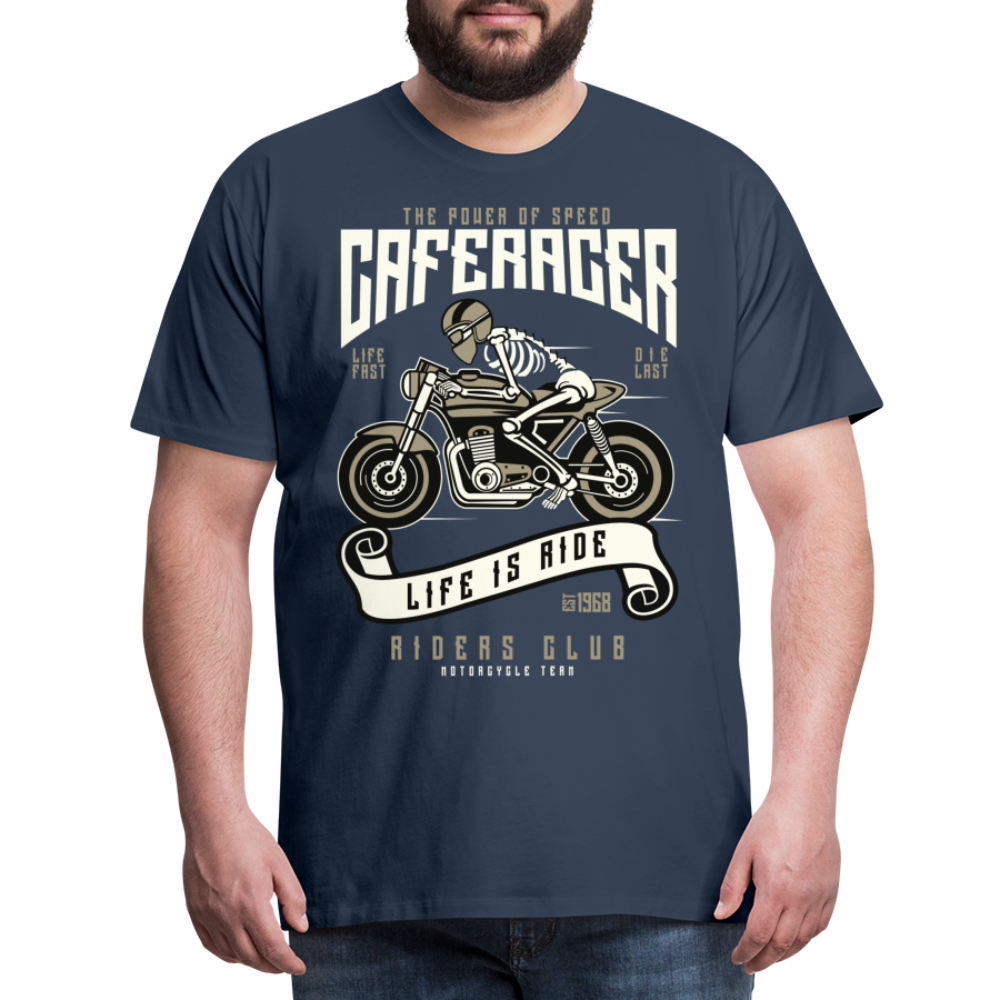 Männer Premium T-Shirt - Motorrad - Design - Navy