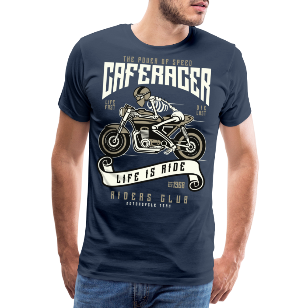 Männer Premium T-Shirt - Motorrad - Design - Navy