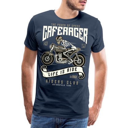 Männer Premium T-Shirt - Motorrad - Design - Navy