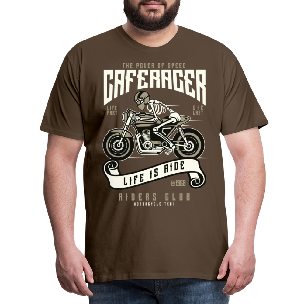 Männer Premium T-Shirt - Motorrad - Design - Edelbraun