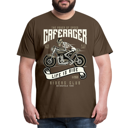 Männer Premium T-Shirt - Motorrad - Design - Edelbraun