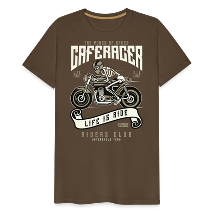 Männer Premium T-Shirt - Motorrad - Design - Edelbraun