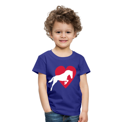 Kinder Premium T-Shirt - Pferd mit Herz - Königsblau