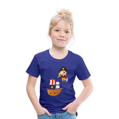 Kinder Premium T-Shirt - Pirat mit Piratenschiff - Königsblau