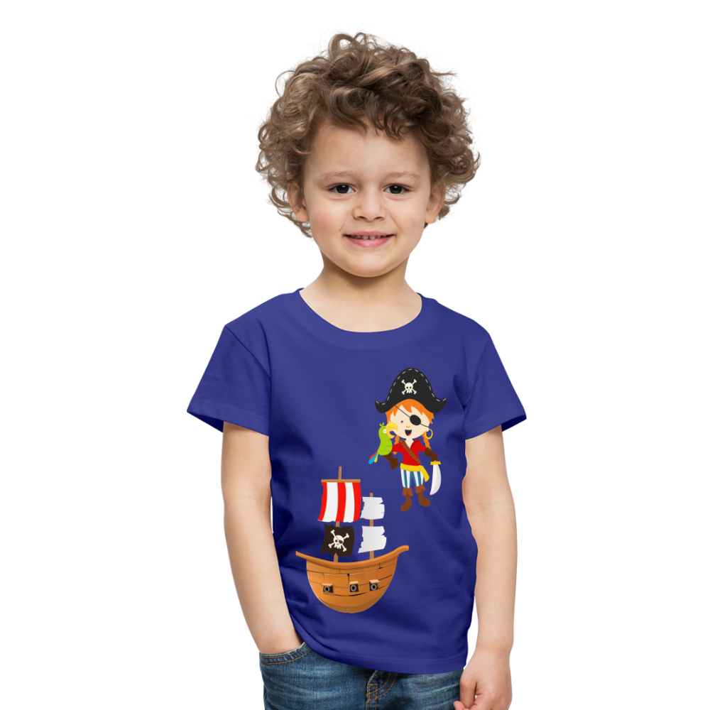 Kinder Premium T-Shirt - Pirat mit Piratenschiff - Königsblau