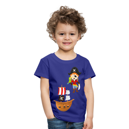 Kinder Premium T-Shirt - Pirat mit Piratenschiff - Königsblau