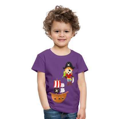 Kinder Premium T-Shirt - Pirat mit Piratenschiff - Lila