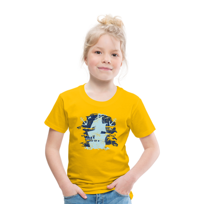 Kinder Premium T-Shirt - Schiff mit Anker - Sonnengelb