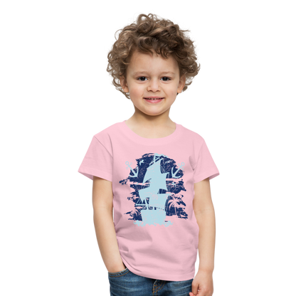 Kinder Premium T-Shirt - Schiff mit Anker - Hellrosa