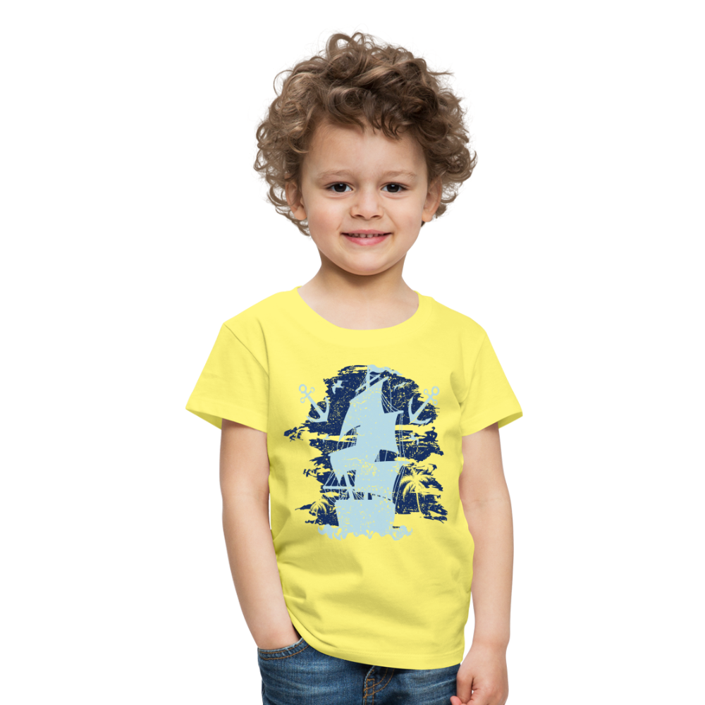 Kinder Premium T-Shirt - Schiff mit Anker - Gelb