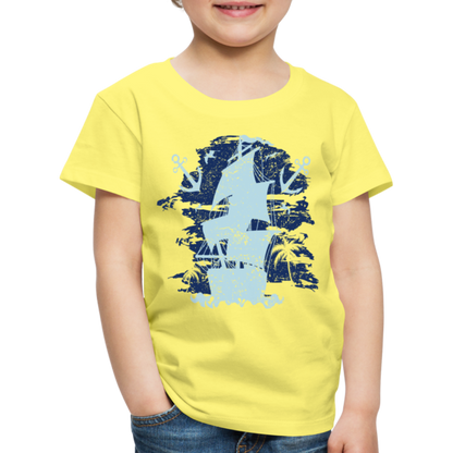 Kinder Premium T-Shirt - Schiff mit Anker - Gelb