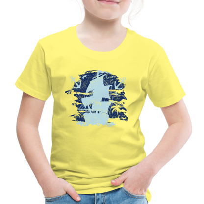 Kinder Premium T-Shirt - Schiff mit Anker - Gelb