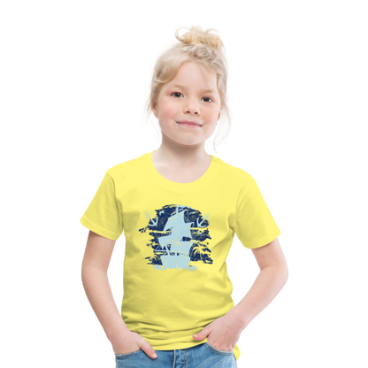 Kinder Premium T-Shirt - Schiff mit Anker - Gelb