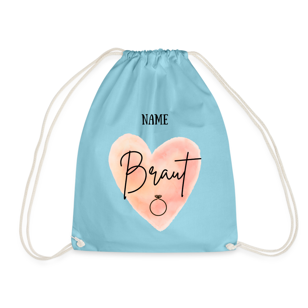 Rucksack JGA Braut - personalisierbar - Aqua