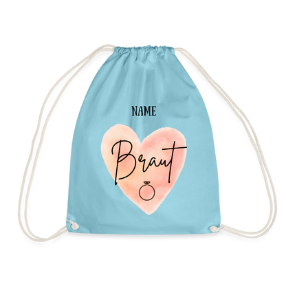 Rucksack JGA Braut - personalisierbar - Aqua