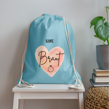 Rucksack JGA Braut - personalisierbar - Aqua