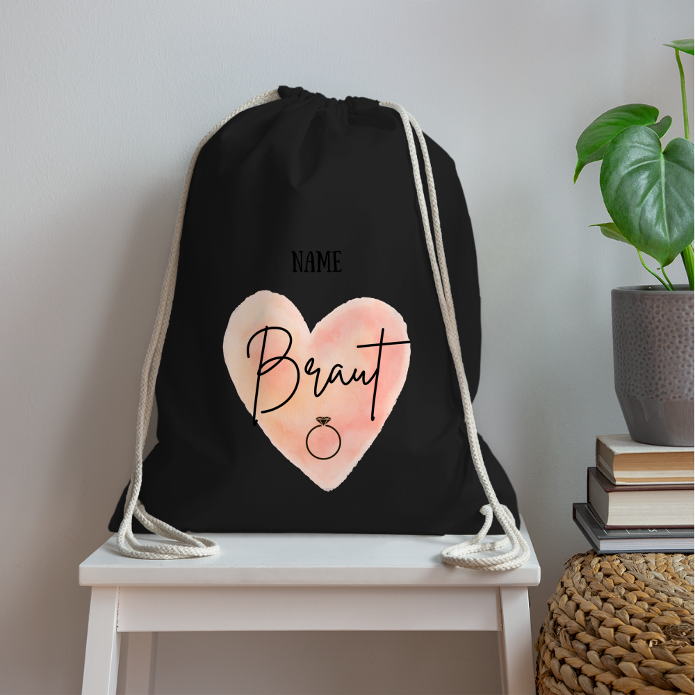 Rucksack JGA Braut - personalisierbar - Schwarz