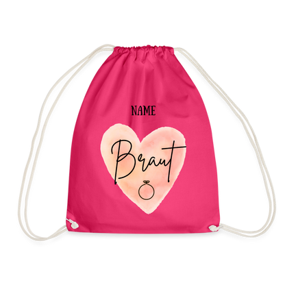 Rucksack JGA Braut - personalisierbar - Fuchsia