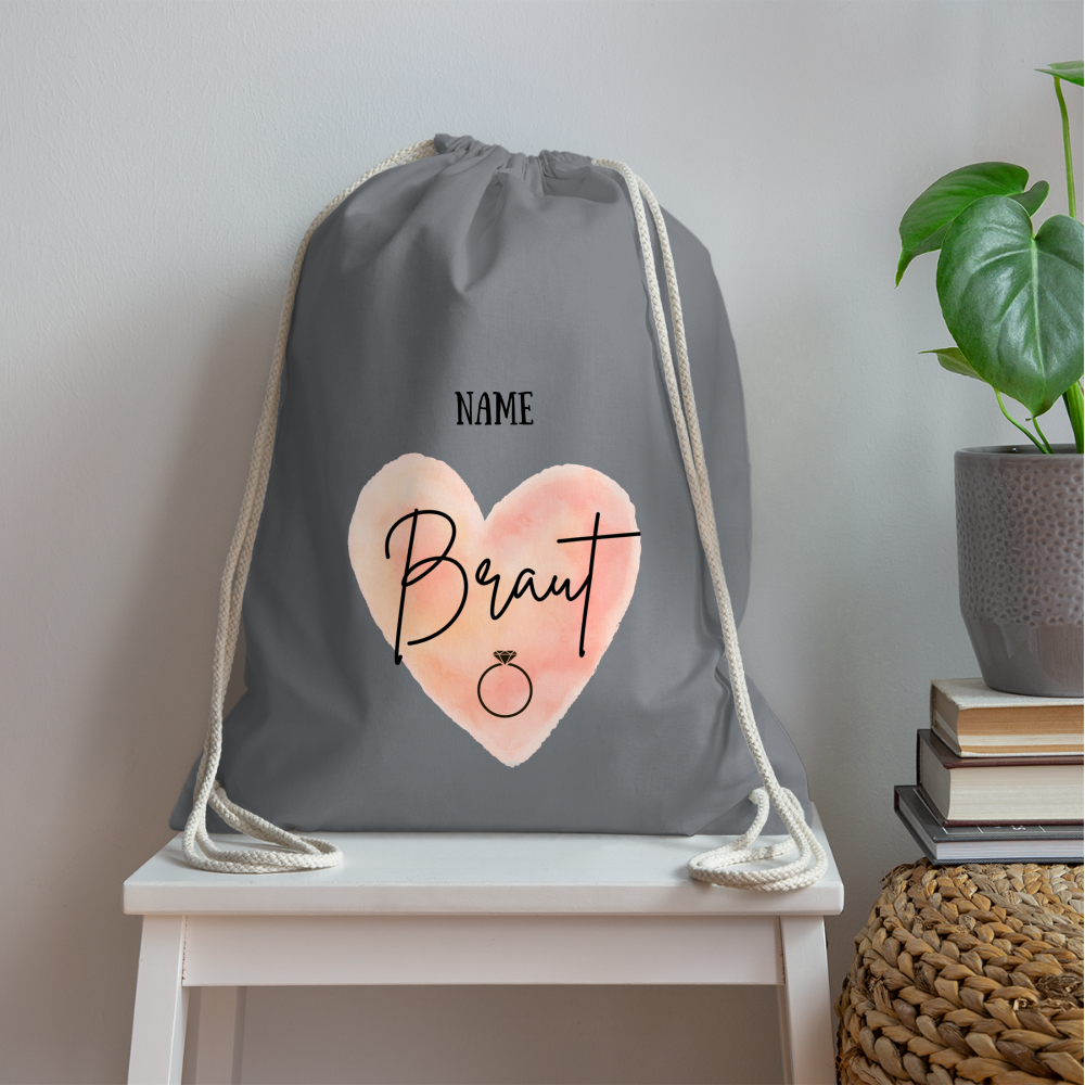 Rucksack JGA Braut - personalisierbar - Grau