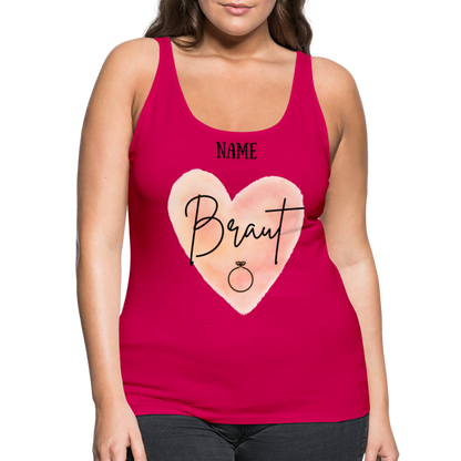 Frauen Premium Tank Top JGA für die Braut- personalisierbar - dunkles Pink